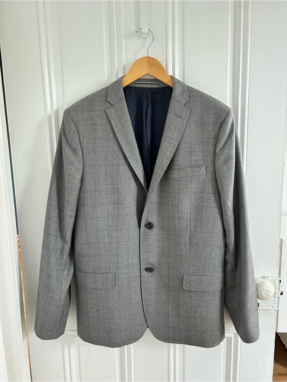 J.Lindeberg Gray Windowpane Two-Button Blazer